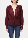 Elisabetta Franchi Georgette Blouse In Burgunderrot