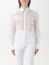 Elisabetta Franchi Crisp White Cotton Shirt With Tailored Silhouette In White