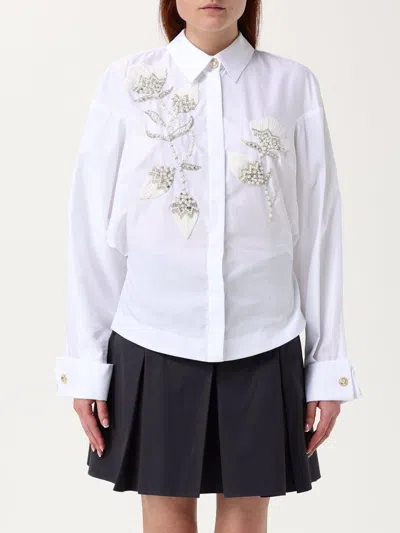 Elisabetta Franchi Pearl-embellishment Shirt In White