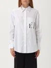 Elisabetta Franchi White Striped Cotton Poplin Shirt In White