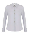 Elisabetta Franchi Shirt In Georgette Fabric In Silver