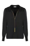 Elisabetta Franchi Shirt In Georgette With Necklace In Black