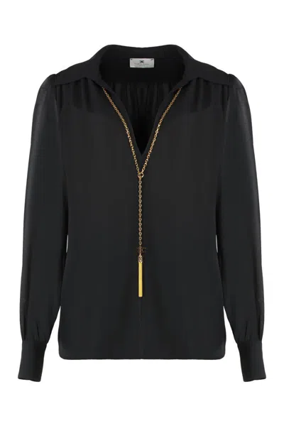 ELISABETTA FRANCHI ELISABETTA FRANCHI SHIRT IN GEORGETTE WITH NECKLACE