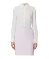 ELISABETTA FRANCHI SHIRT IN VISCOSE FABRIC WITH EMBROIDERED SCALLOP