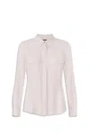 Elisabetta Franchi White Viscose Shirt With Classic Collar In Pink