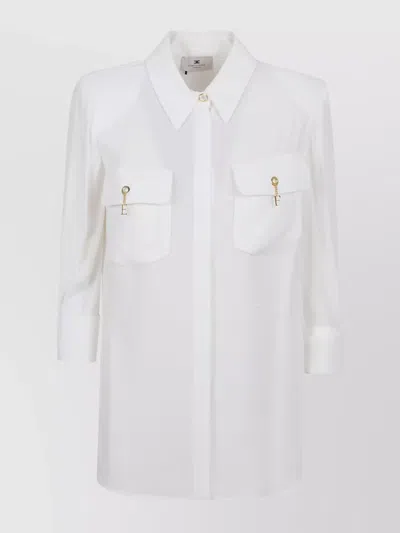 ELISABETTA FRANCHI SHIRT LONGLINE CHEST POCKETS