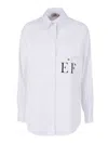 Elisabetta Franchi White Striped Cotton Poplin Shirt In Multi