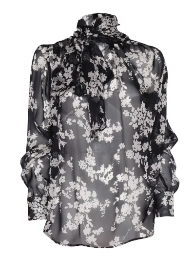 Elisabetta Franchi Shirt In Nero/burro