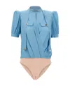 Elisabetta Franchi Shirt-style Jumpsuit In Blue