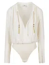 Elisabetta Franchi Long Sleeve Shirt Body In White