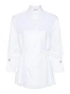 Elisabetta Franchi Chevron-pattern Poplin Shirt In White