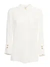 Elisabetta Franchi Long Sleeve Viscose Shirt In White