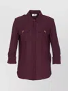 Elisabetta Franchi Shirt With Chest Pockets And Collared Neck In Purple