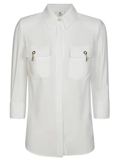 Elisabetta Franchi Shirt With Classic Collar In Gray