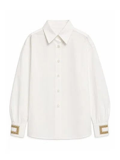 Elisabetta Franchi Kids' Shirt With Decorations In White