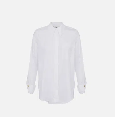 Elisabetta Franchi Shirt With Embroidered Pocket In White