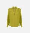 Elisabetta Franchi Blouse In Georgette Fabric With Jewel Detail In Green
