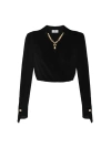 Elisabetta Franchi Blouse In Georgette Fabric With Jewel Detail In Black