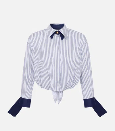 Elisabetta Franchi Shirt With Knot On The Back In Blue