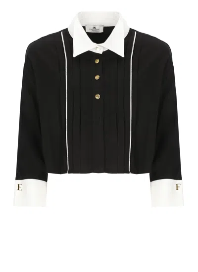 Elisabetta Franchi Shirt With Logo In Black