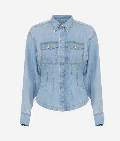 Elisabetta Franchi Shirt With Pocket In Blue