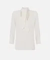 Elisabetta Franchi Blouse In Georgette Fabric With Sash Belt In White