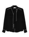 Elisabetta Franchi Shirt With Scarf And Piping In Black