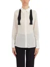 Elisabetta Franchi Camicia In Georgette Con Cravattino