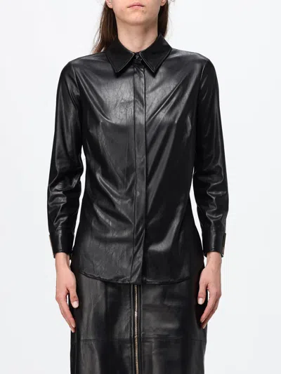 Elisabetta Franchi Refined Black Long Sleeve Shirt With Classic Collar