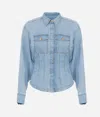 Elisabetta Franchi Ruffled Denim Shirt