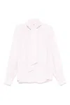 Elisabetta Franchi Pleated Tie Neck Long Sleeve Shirt In White