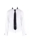 Elisabetta Franchi Cotton Poplin Shirt With Tie In White