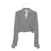 Elisabetta Franchi Geometric-print Wrap Top In Gray