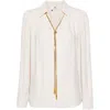 Elisabetta Franchi Georgette Blouse With Charms Necklace