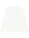 Elisabetta Franchi Logo-embroidered Poplin Shirt In Beige