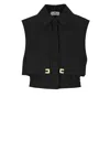 Elisabetta Franchi Cotton Cropped Shirt In Black
