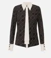 Elisabetta Franchi Georgette Blouse With Two-colour Print In Black