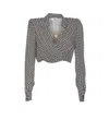 Elisabetta Franchi Cropped Wrap Front Shirt With Neckline Detail In Black