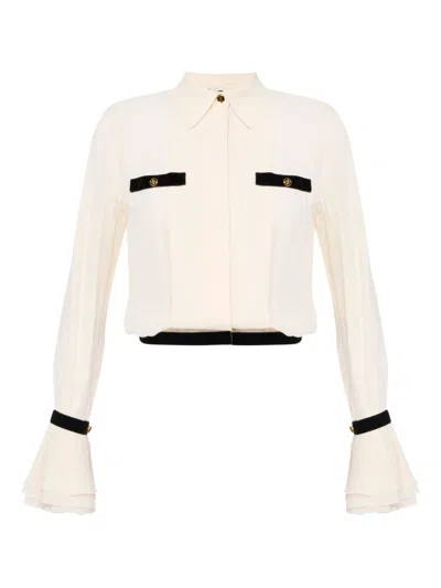ELISABETTA FRANCHI ELISABETTA FRANCHI GEORGETTE BLOUSE WITH JEWEL BUTTONS