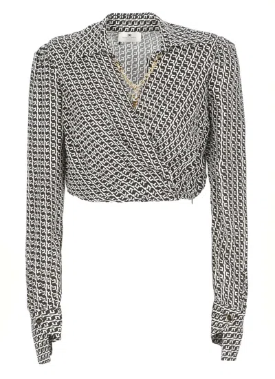 Elisabetta Franchi Viscose Shirt With Geometric Print In Multi