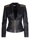 Elisabetta Franchi Giacca Con Ganci Gioiello Nero In Black