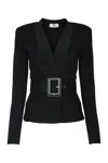 Elisabetta Franchi Giacca In Maglia Con Cintura In Black