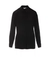 Elisabetta Franchi Collared Shirt With Cuffed Sleeves And Textured Fabric In Black
