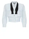 Elisabetta Franchi Cotton Poplin Shirt In Blue
