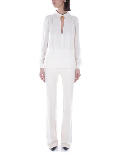 Elisabetta Franchi Shirts In Burro Bianco