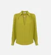 Elisabetta Franchi Blouse In Georgette Fabric With Jewel Detail In Green