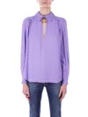 Elisabetta Franchi Woman Top Mauve Size 6 Viscose In Iris Blu