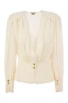 ELISABETTA FRANCHI ELISABETTA FRANCHI GEORGETTE BLOUSE WITH BASQUE