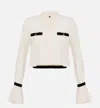 Elisabetta Franchi Camisole Shirt With Layered Ruffle Cuffs In Neutral
