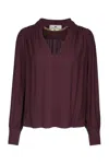 Elisabetta Franchi Logo Metal Detail Collar Shirt In Red
